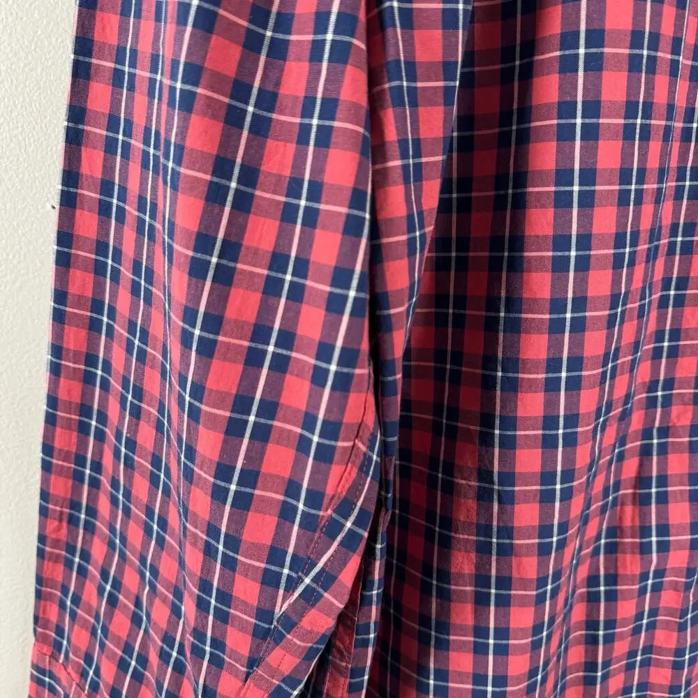 NWT J. Crew Men's Blue Pink Plaid Casual Long Sleeve Button Up Shirt Size XXL